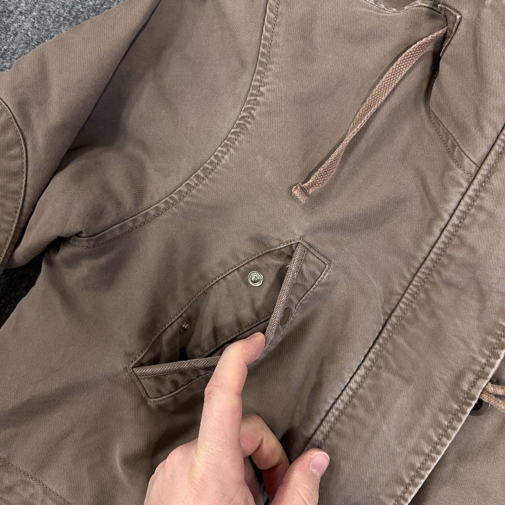 GAP Jacket Women M Brown Hooded Parka Coat Full Zip Toggle Button Military Chore - Picture 4 of 10